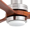 Loftsventilator LANTAU L med fjernbetjening IP20, nikkel mat, valnød