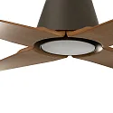 Faro Loftsventilator TYPHOON M med fjernbetjening IP44, brun, ahorn