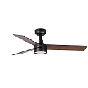Loftsventilator RUDDER S med fjernbetjening IP20, sort mat, valnød