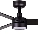 Faro Loftsventilator RUDDER S med fjernbetjening IP20, sort mat, valnød