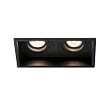 Indbygnings loftlampe HYDE SQ 2-flammer GU10 IP20, sort mat 