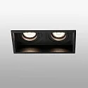 Indbygnings loftlampe HYDE SQ 2-flammer GU10 IP20, sort mat 