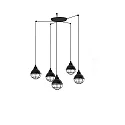 Pendel CLAIRE 5-flammer E27 IP20, sort blank 