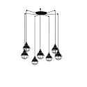 Pendel CLAIRE 7-flammer E27 IP20, sort blank 