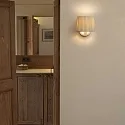 Faro Væglampe SAMBA E27 IP20, beige, hvid 