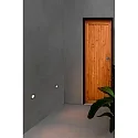 Faro Vægindbygningslampe GRON firkantet, omskiftelig, med diffuser IP65, nikkel satin 