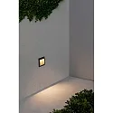 Faro Vægindbygningslampe SEDNA SQ140 firkantet, indirekte, omskiftelig IP65, mørkegrå 