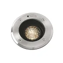 Gulvindbygningslampe GEISER 130 / 10° rund, justerbar, passabel IP67, rustfrit stål, satin 