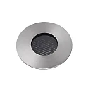 Faro Gulvindbygningslampe GRUND 80 (INCL HONEYCOMB) 350MA rund, stiv, passabel IP67, rustfrit stål, satin dæmpbar