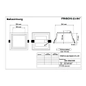Frisch-Licht Downlight QDL2205A.2583 stor, firkantet, omskiftelig IP21, hvid mat 