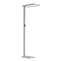Standerlampe MICROPAL®, UGR<16 med sensor, direkte / indirekte, programmerbar, med touch-dæmper IP20, sølv dæmpbar