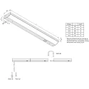 Hera LED under-cabinet luminaire LED ModuLite F, IP20, 230V HVLCS, CRi>90, 90cm, with switch, 15W 3000K 1425lm 120°, anodised alu