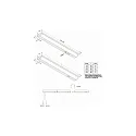 Hera under-cabinet luminaire MODULITE F-USB 900MM with switch, with USB connection, wired through IP20