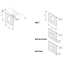 Hera LED Væg Indbygningslampe LED Wall Down til Indbygnings- og hulrumsdåser, IP20, 7.5 x 7.5cm, 230V, 1.8W 3000K 90lm, hvid