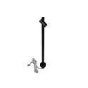 LED Mono Spot til Objektbelysning, højde trinløs op til 30cm, 24V DC, Cri >90, drejeligt/ svingbar, 1.5W 3000K 38°, sort