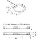 LED Indbygningslampe FAR 58 med overfladelys, 3W, 3000K, IP20, børstet rustfrit stål