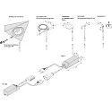 Hera Ring-øsken M4 til Skab armatur UL 2-LED F, til forbindelse til EBS 4 sensorer, med 200cm Sensorkabel, hvid