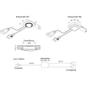 Hera Møbler Indbygningskontakt SEH, rund Ø 7.5cm, IP20. 220-240V, maks. 2.5A, med 200cm Eurostik + 200cm Eurokobling, hvid