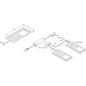 Hera LED Skab armatur LED Slim-Pad F, IP20, med IR dæmper, homogen overfladelys, med LED-24 forbindelse, 5W 4000K, rustfrit stål