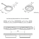 Hera LED Overfladelys Indbygningsspot FR 55-LED, 3W 4000K, Chrom matt
