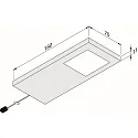Hera Flad LED Skab armatur Dynamic LED Slim-Pad F, 24V-LED Dynamic, 5W 2700-5000K 285lm 110°, rustfrit stål look