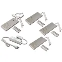 Sæt af 4 LED L-Pad 7.5W  4000K, med IR dæmper + LED Transformer 24/15W/30W, rustfrit stål look