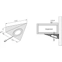 Sæt af 3 LED DreiHjørne Skab armatur UL 2-LED F + Transformer LED-24 / 15W, rustfrit stål, 3W 3000K