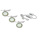 Set of 3 LED Area luminaire FR 68-LED, Recessed / Surface mounted, round, incl. transformer LED 24 / 15W, 4W 3000K 270lm 110°