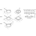Hera Sæt af 5 LED Indbygnings Overfladelampe FR 78-LED, IP44, LED-24 forbindelse, CRi >90, 4W 3000K, rustfrit stål look