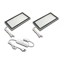 Sæt af 2 LED Skab armatur LED Sky 6W + LED Transformer LED-24 / 30W, 3000K, rustfrit stål look