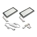 Sæt af 2 LED Skab armatur LED Sky 6W med Sonar-dæmper + LED Transformer LED-24 / 30W, 4000K, rustfrit stål look