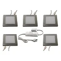 LED Recessed luminaire FAQ 58, 5er Set, 5x 3W, 4000K, IP20, brushed stainless steel