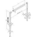 LED 2-Link Holder arm 30cm, uendeligt højden justerbar, med LED-24V tilslutningskabel 250cm, maks. 48W, sort