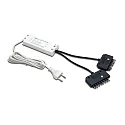 Transformer LED 350/2x9W tilslutningskabel 200cm, med Eurostik, 2x9-foldet distributør + 8 kortslutning stik