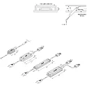 Hera Transformer LED 350/2x9W tilslutningskabel 200cm, med Eurostik, 2x9-foldet distributør + 8 kortslutning stik
