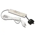 Transformer LED 350/16W tilslutningskabel 200cm, med Eurostik, 5-foldet distributør + 4 kortslutning stik
