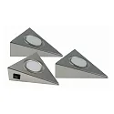 HEITRONIC LED Underbygningenspot GENUA sæt med 3, 3x2W, 120°, 3000K, 270lm, IP20, ikke dæmpbar, rustfrit stål