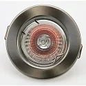 Heitronic Indbygningsspot rund, GU5,3, børstet rustfrit stål, med Alu-reflektor, drejelig