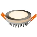 HEITRONIC LED Indbygningsdownlight AURORA med lys ring, IP44, Ø 8cm, 6W 3000K 450lm, sølv