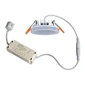 HEITRONIC LED Indbygningsdownlight AURORA med lys ring, IP44, Ø 8cm, 6W 3000K 450lm, hvid