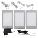 LED Skab armatur SASKIA, sæet med 3, 18W, 3000K, 810lm, IP20, sølv