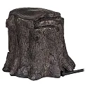 HEITRONIC Energidistributør TRÆSTUMP, 4-fold, med radio fjernbetjening, 250V/10A, 1200W, IP44, brun