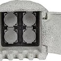 HEITRONIC Energidistributør PIEDRA, 4-fold, med direkte forbindelse, 250V/16A, maks. 3680A, IP44, grå
