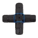 Cross Kabelstik, 3 poler, IP68, sort