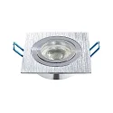 Indbygningsspot DL7801, FIRKANTET, GU10 & GU5.3, LED maks. 8W, IP20, drejelig, børstet aluminum