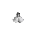 HEITRONIC Lyskilde sokkel adapter kunststof  DUO E27 til 2 x E27 maks. 2 x 60W