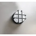 HEITRONIC wall and ceiling luminaire CIRCULA round, with grid IP65, anthracite 