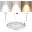 HEITRONIC ceiling recessed luminaire LE MANS round IP44, white dimmable