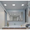HEITRONIC Indbygnings loftlampe LE MANS firkantet IP44, hvid dæmpbar