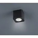 Surface-mounted LED downlight OSO for bathrooms, square, IP44, 7.5W 2700K 370lm 40°, CRi >90, dimmable, fixed, black matt